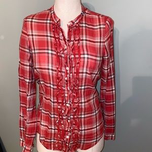 Sheer like flannel button down